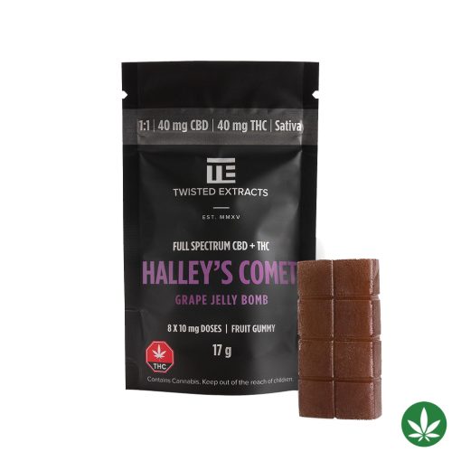 Twisted Extracts 1:1 Sativa Jelly Bomb (40mg THC + 40mg CBD) - Grape