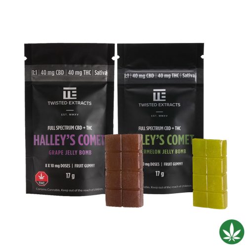 Twisted Extracts 1:1 Sativa Jelly Bomb (40mg THC + 40mg CBD)