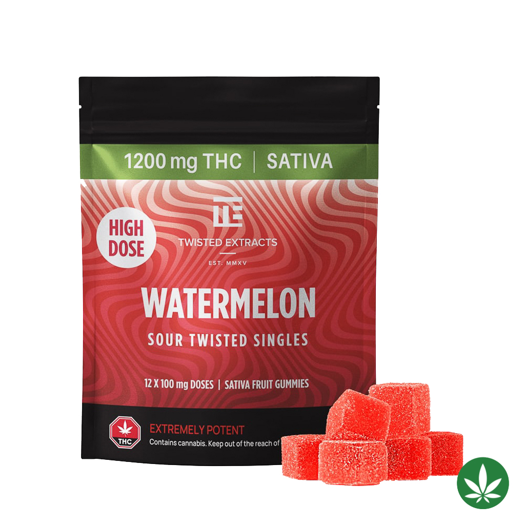 Twisted Extracts High Dose Sour Twisted Singles (1200mg THC Sativa)